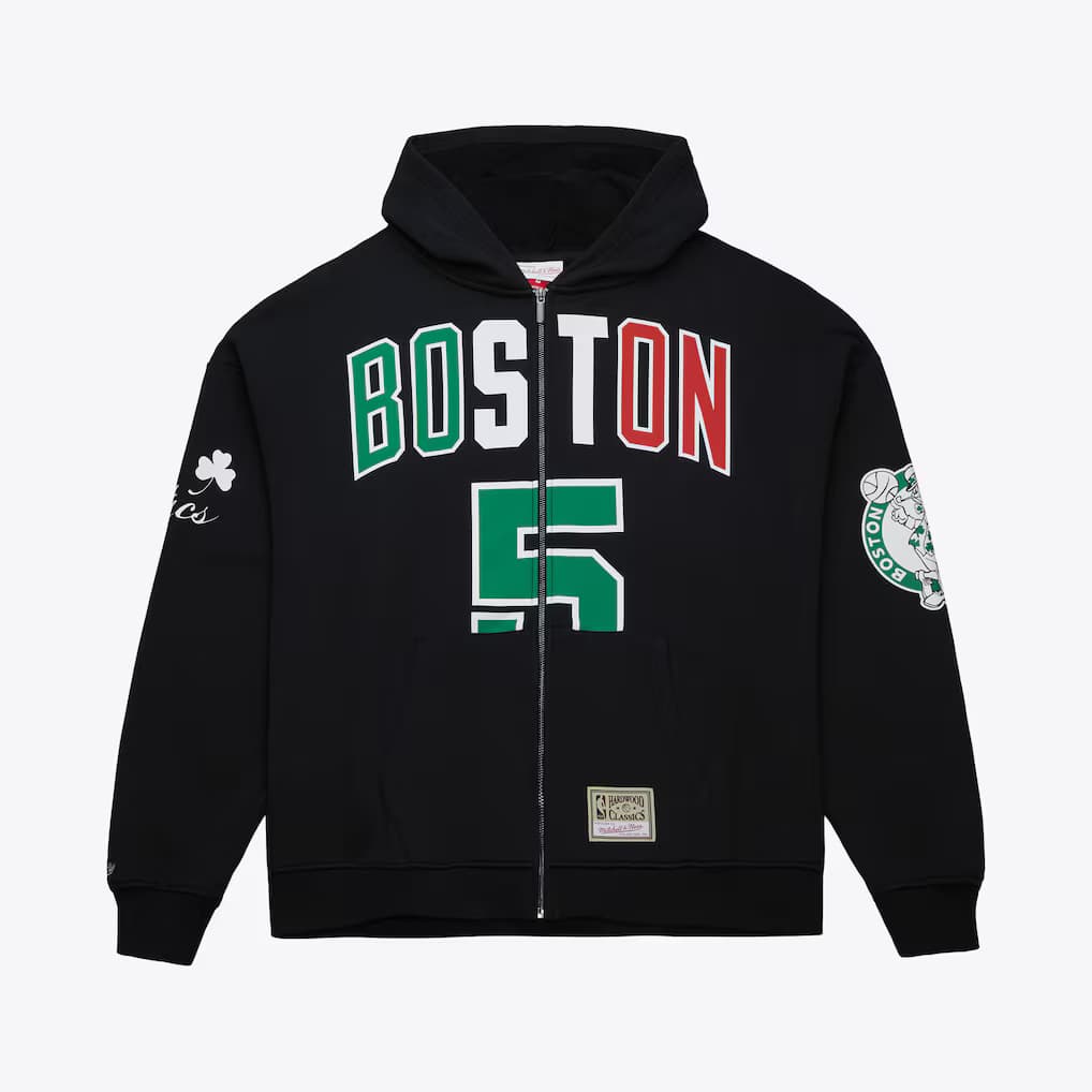 Kevin Garnett Boston Celtics Black Hardwood Classics Maxxed Out Full-Zip Hoodie